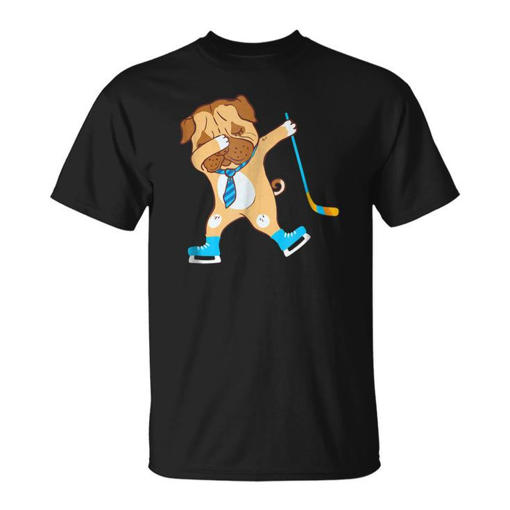 Dabbing Ice Hockey T  Best Dog Dad Ever Boys Kids Gifts Unisex T-Shirt