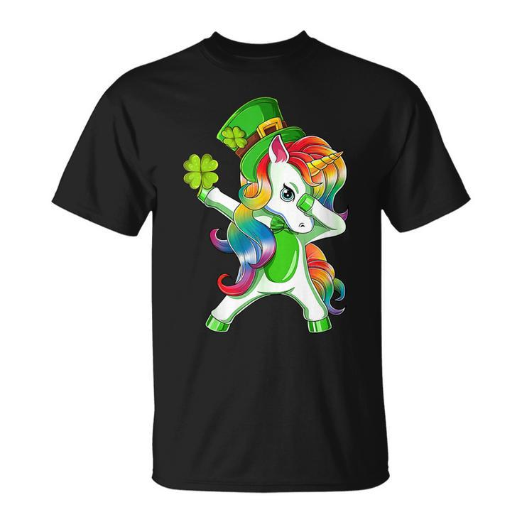 Dabbing Unicorn St Patricks Day Irish Shamrock Lepricorn V2 T-Shirt