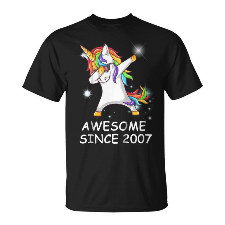 Dabbing Unicorn Tee Awesome Since 2007 11Th Birthday Tshirt Unisex T-Shirt