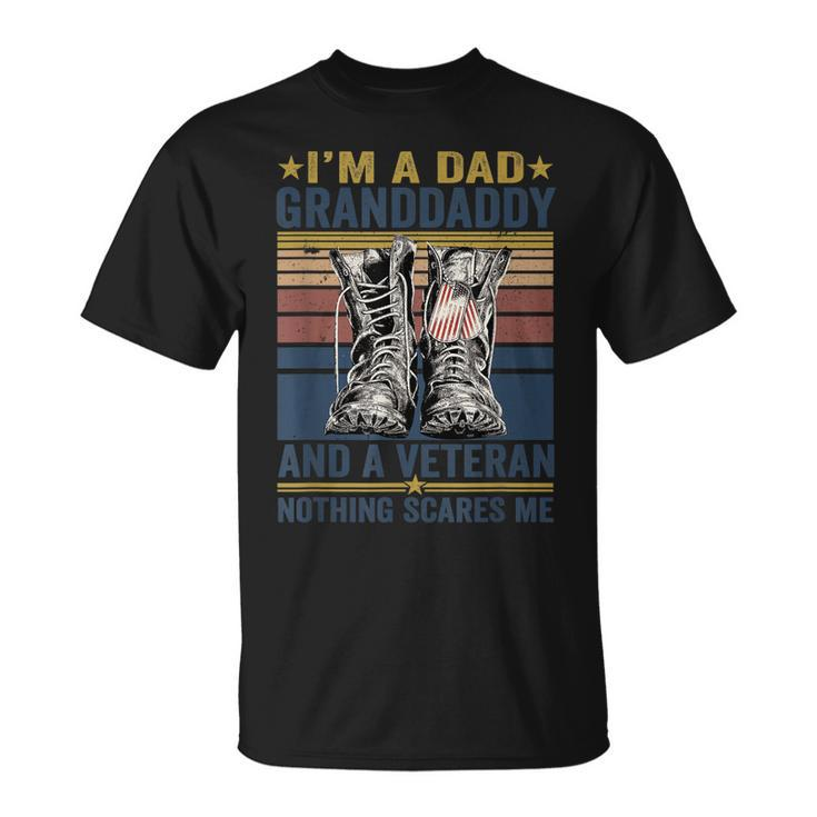 Mens Im Dad Granddaddy And A Veteran For Fathers Day T-Shirt