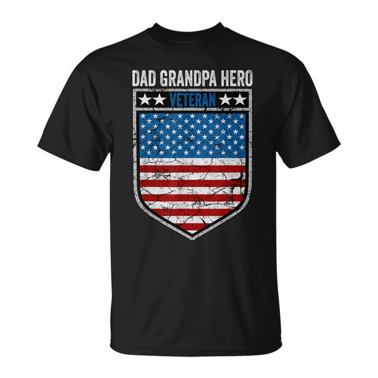 Dad Grandpa Hero Veteran Memorial Day Flag Veterans Day T-Shirt