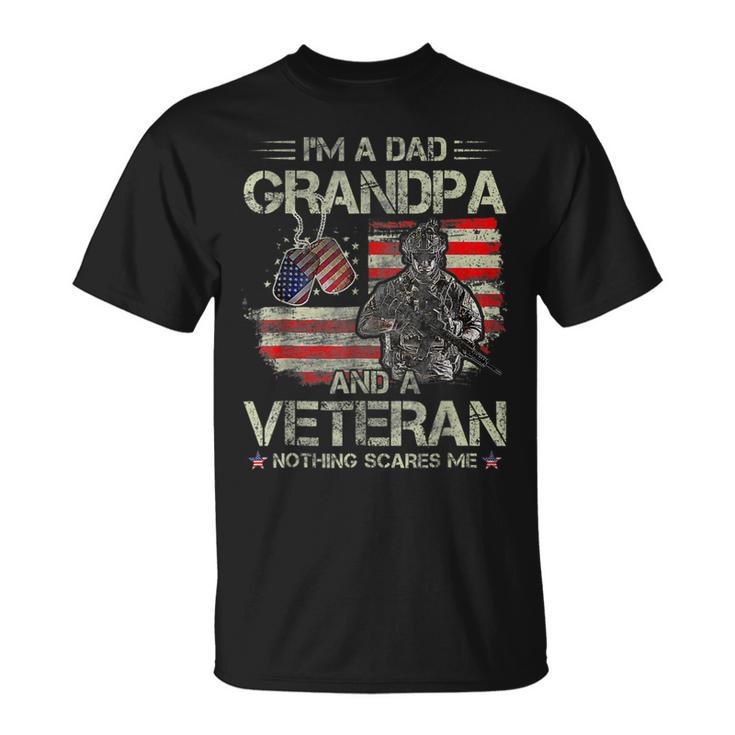 Mens Im A Dad Grandpa Veteran Us Dad Fathers Day T-Shirt