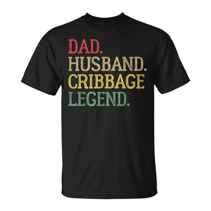 Dad Husband Cribbage Legend Vintage Cribbage Board Game T-Shirt