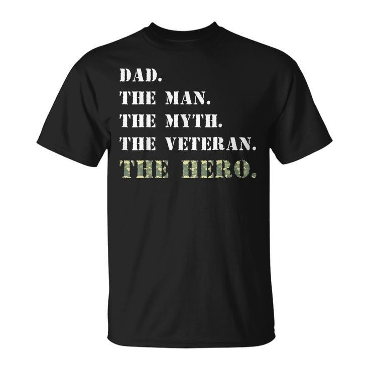 Dad The Man Myth Usa Veterans Day Camouflage T-Shirt