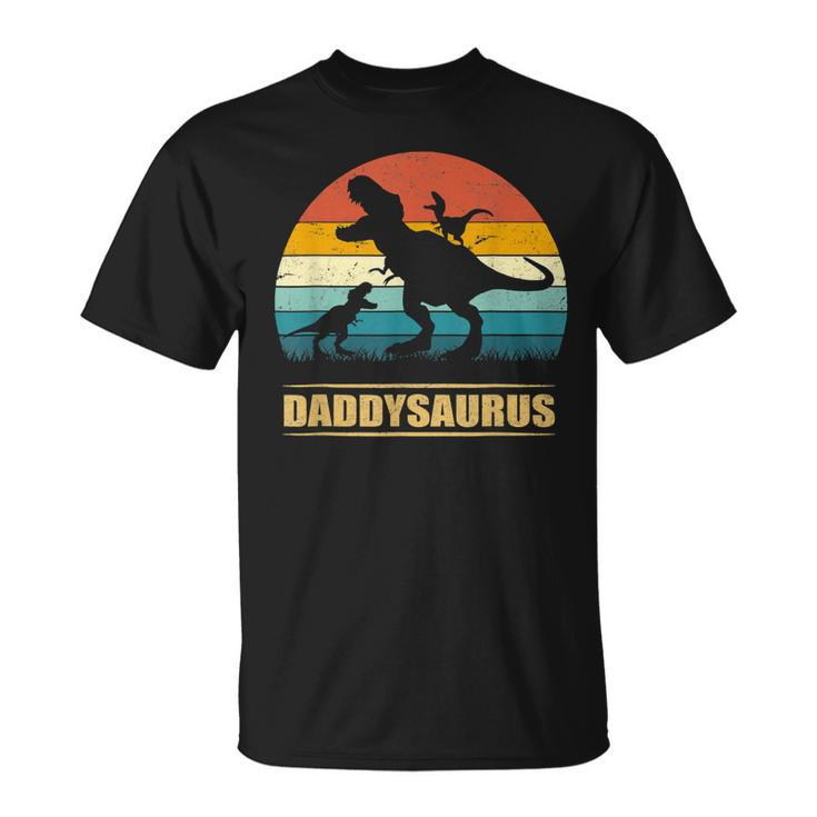 Daddy Dinosaur Daddysaurus 2 Kids Fathers Day Gift For Dad Unisex T-Shirt