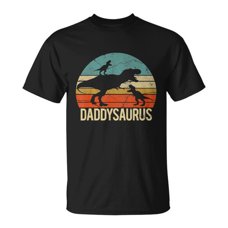 Daddy Dinosaur Daddysaurus 2 Two Christmas For Dad V4 Unisex T-Shirt