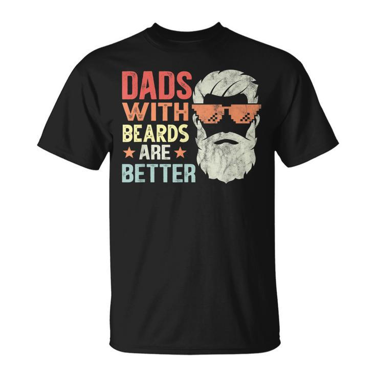 Dads With Beards Are Better Retro Father´S Day Bearded Daddy T-shirt