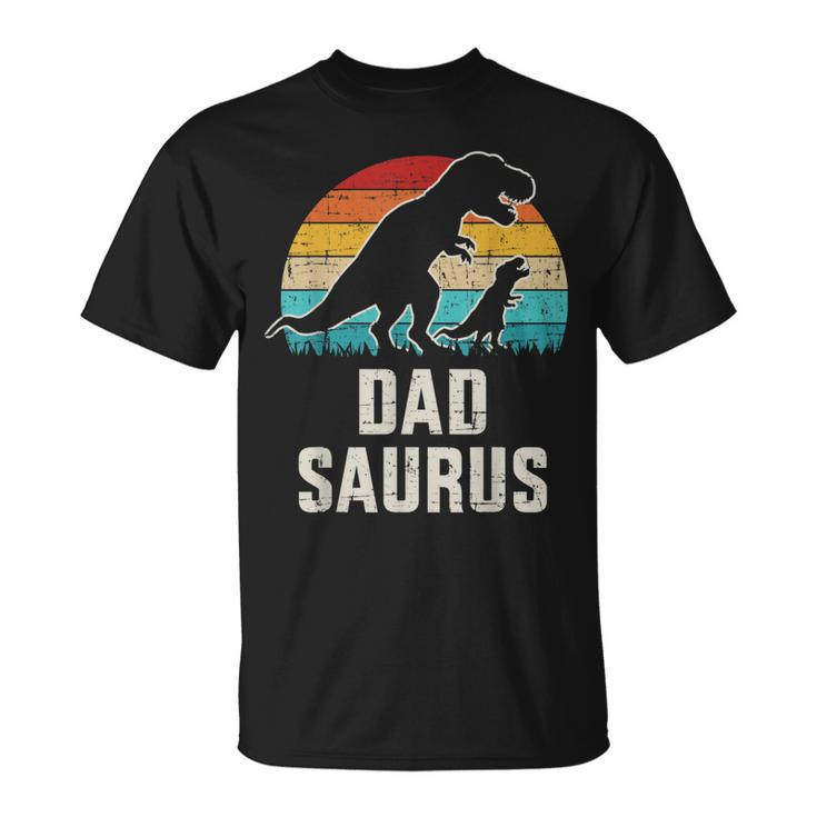 Mens Dadsaurus Dad Dinosaur Vintage For Fathers Day T-Shirt