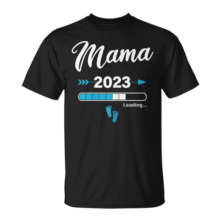 Damen Mama Loading 2023 T-Shirt für Werdende Mütter