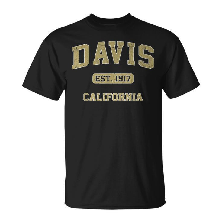 Davis California Ca Vintage State Athletic Style T-Shirt