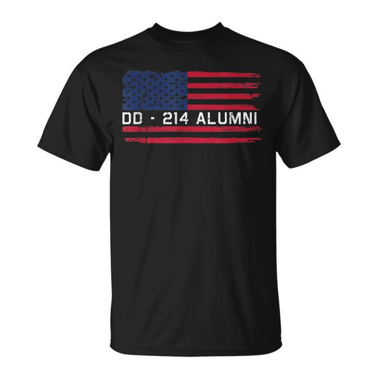 Dd-214 Proud Alumni Military Veteran Retired Served Flag T-shirt