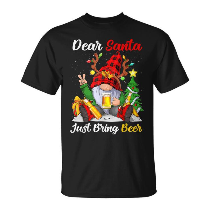 Dear Santa Just Bring Beer Christmas Xmas Matching T-shirt