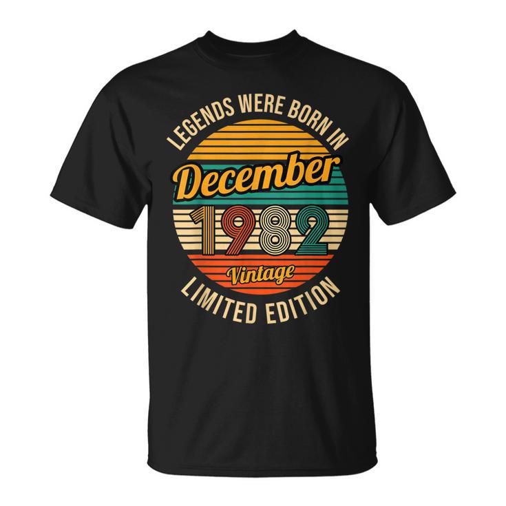 Dezember 1982 Legenden 40. Geburtstag T-Shirt, Retro Design