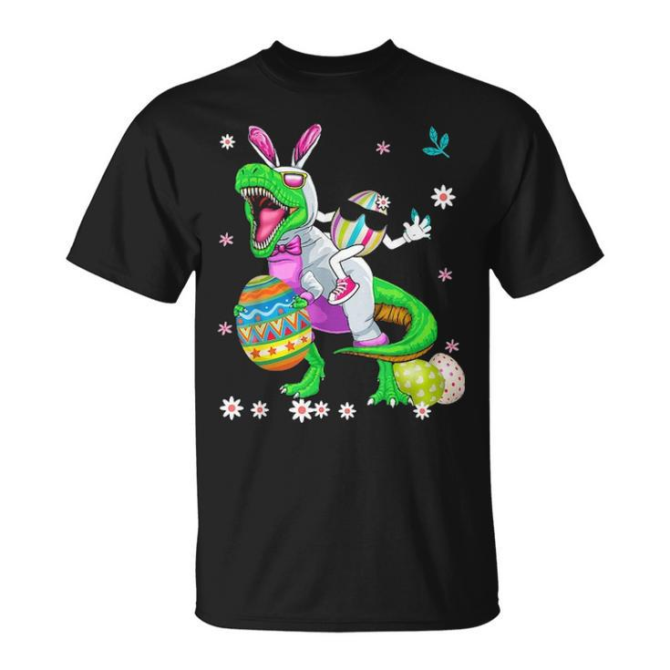 Dinosaur Easter Eggs Easter Riding T Rex Gift Boys Girls Kid Unisex T-Shirt