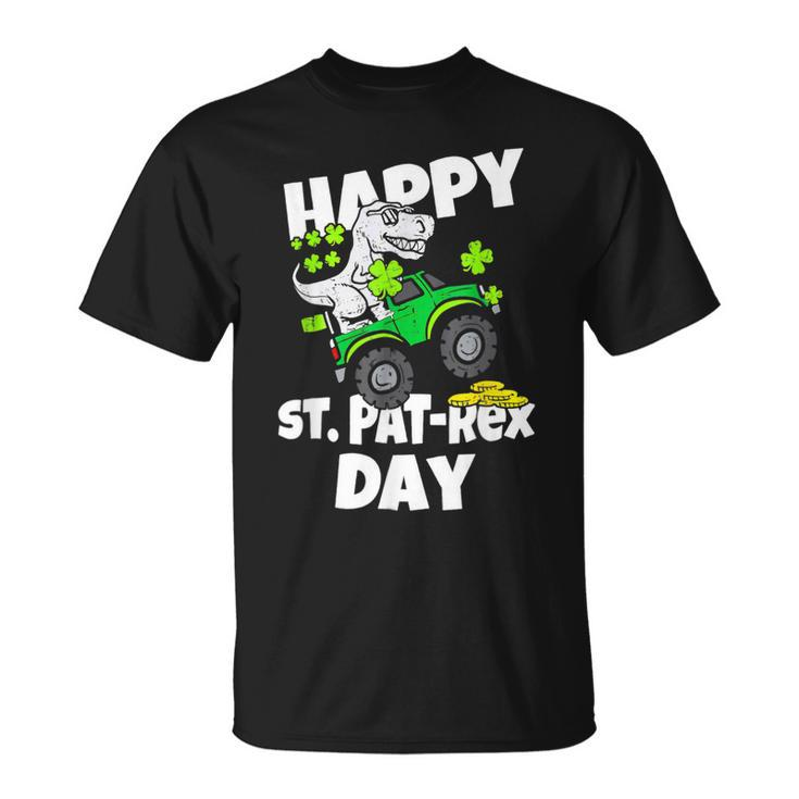 Dinosaur Monster Truck Happy St Pat T Rex Day St Patrick Day T-Shirt