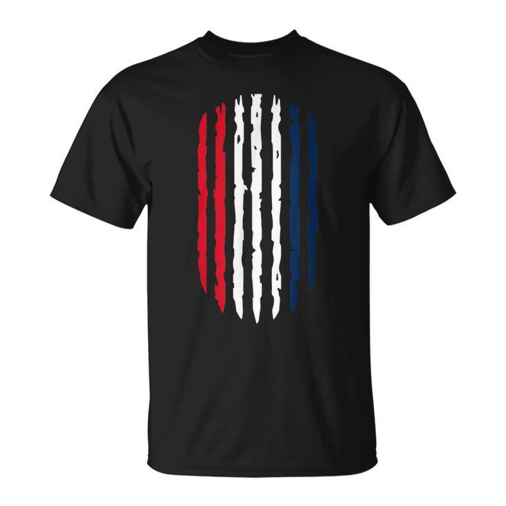 Distressed French Flag Grunge Soccer Football France Sport T-shirt