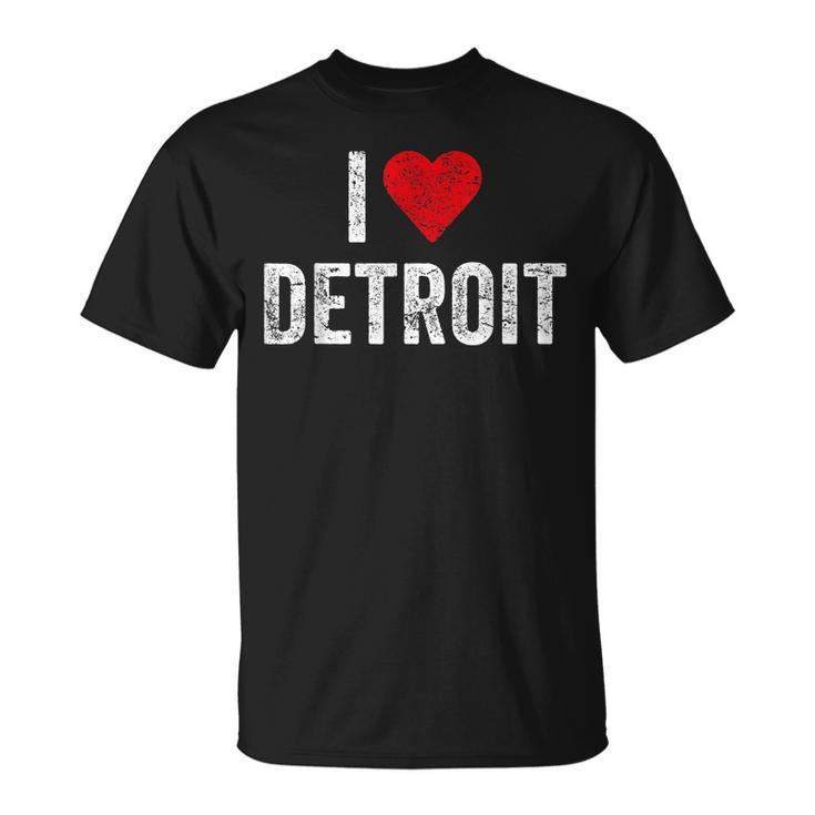 Distressed I Love Detroit 313 Motor City Detroit T-shirt