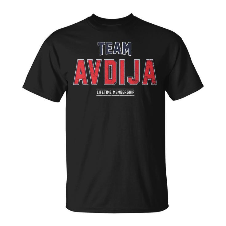 Distressed Team Avdija Proud Last Name Surname T-shirt