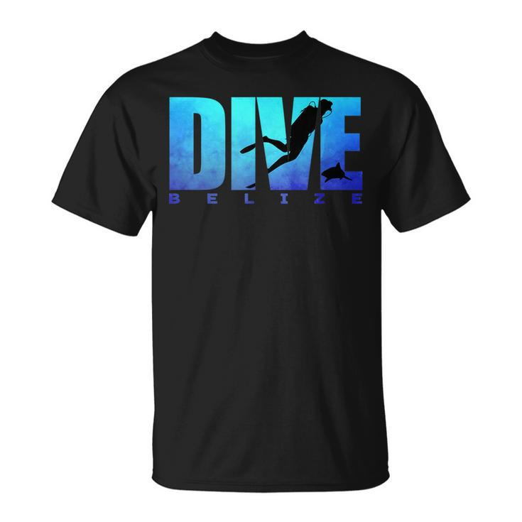 Dive Belize Scuba Diver Shark Diving Snorkeling Caribbean T-shirt