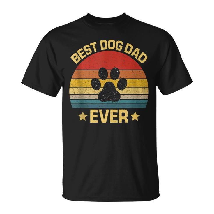 Mens Dog Dad Retro Vintage Dog Lover Dad Cool Fathers Day T-Shirt