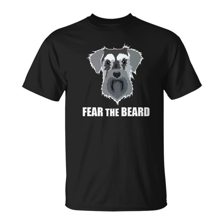 Dog Meme Fear The Beard Mini Schnauzer Dog T-shirt
