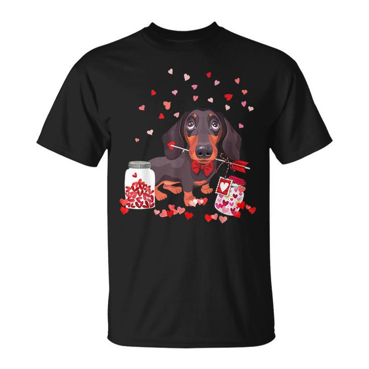 Dog Valentine Cute Dachshund Valentines Day T-Shirt