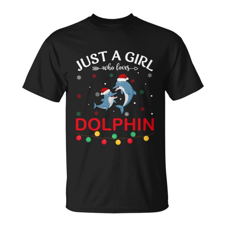 Dolphin Lovers Xmas Pajama Funny Ugly Christmas Sweater Gift Unisex T-Shirt