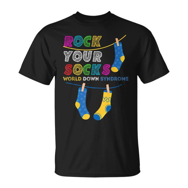Down Syndrome Awareness  Rock Your Socks Girls Boys  Unisex T-Shirt