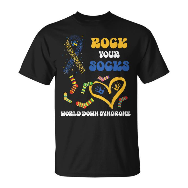 Down Syndrome Awareness Rock Your Socks T21 Man Woman Kids  Unisex T-Shirt