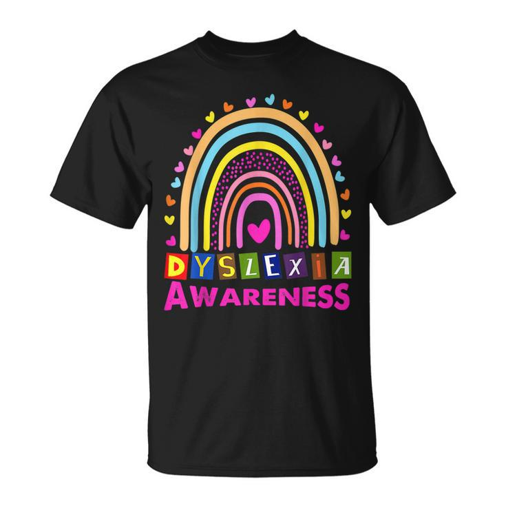 Dyslexia Awareness Month Rainbow Cute Graphic T-shirt