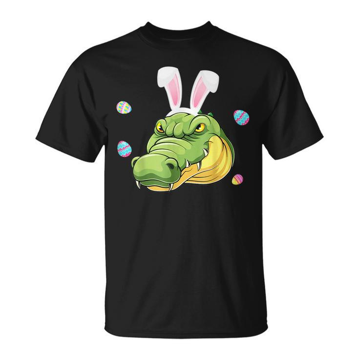 Easter Bunny Alligator Cute Face Sunglasses Hunting Eggs  Unisex T-Shirt