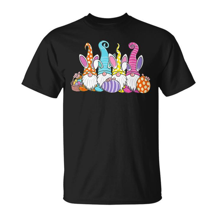 Easter Bunny Spring Gnome Easter Egg Hunting And Basket T-Shirt