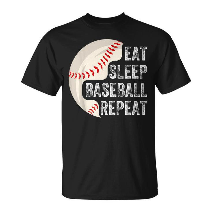 Eat Sleep Baseball Repeat Baseball Player Baseball  Unisex T-Shirt