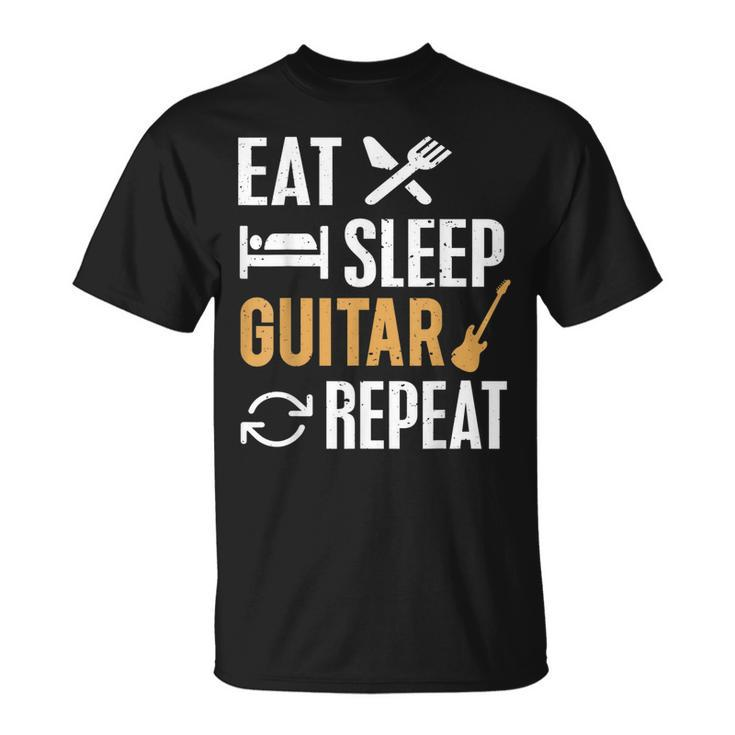Eat Sleep Guitar Repeat For Guitar Lovers T-shirt