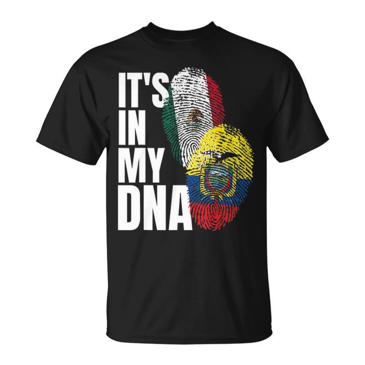 Ecuadorian And Mexican Dna Mix Flag Heritage Gift Unisex T-Shirt
