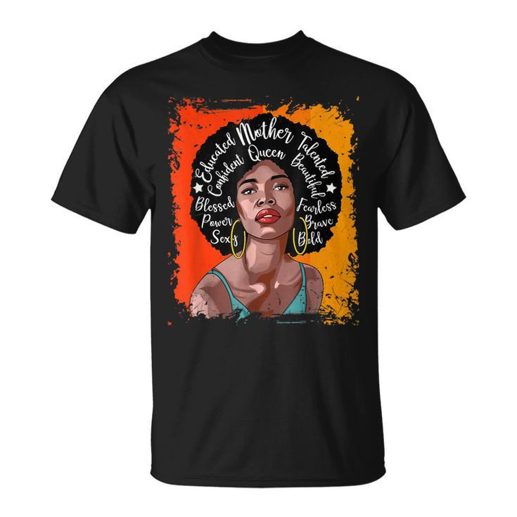 Educated Mother Talented Confident Queen Beautiful Bhm T-Shirt