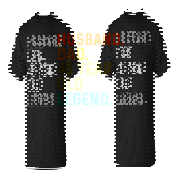 Ehemann Papa 45 Jahre Alte Legende, Retro Vintage T-Shirt zum 45. Geburtstag