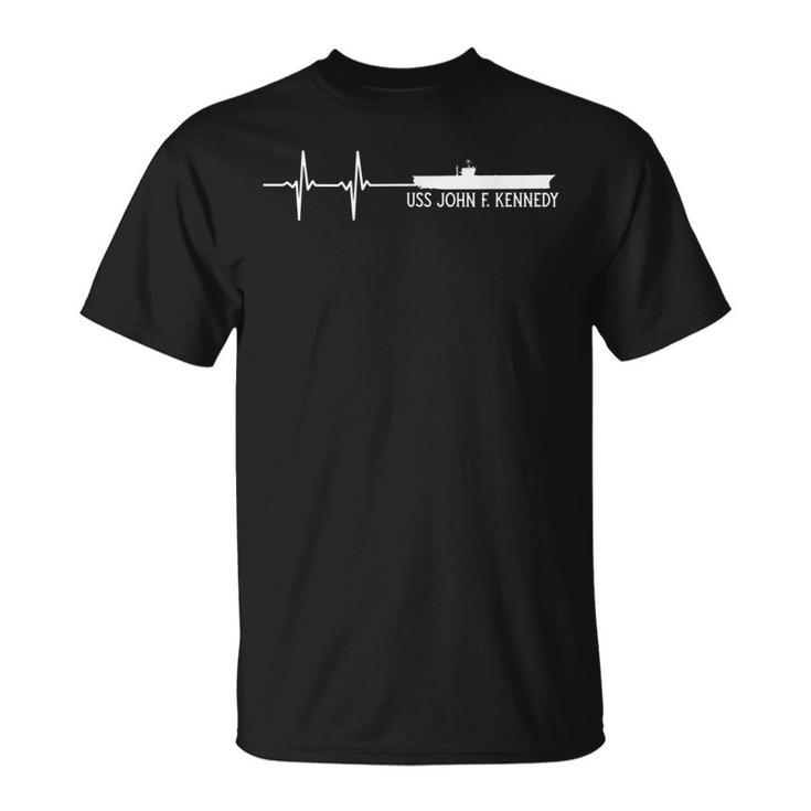 Ekg Heartbeat Uss John F Kennedy Cv-67 Aircraft Carrier T-Shirt ...