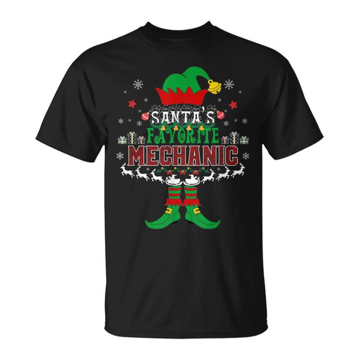 Elf Xmas Santas Favorite Mechanic Ugly Sweater Gift Unisex T-Shirt