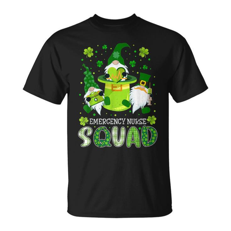 Emergency Nurse Squad Nursing St Patrick Day Gnomes Irish T-Shirt