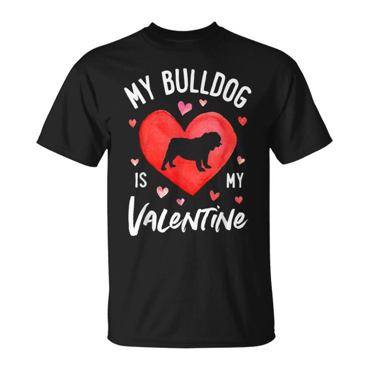 My English Bulldog Is My Valentine Valentines Day Men Dog T-Shirt