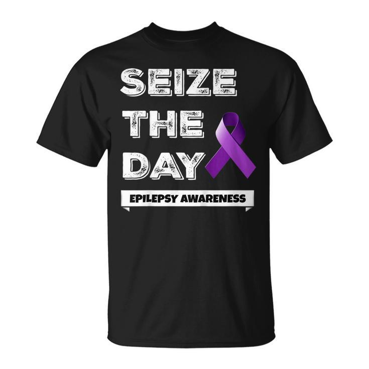 Epilepsy Awareness T Shirt Seize The Day November Purple Unisex T-Shirt