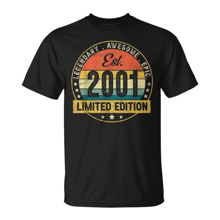 Est Vintage 2001 22 Year Old Gifts 22Nd Birthday Boys Girls  Unisex T-Shirt