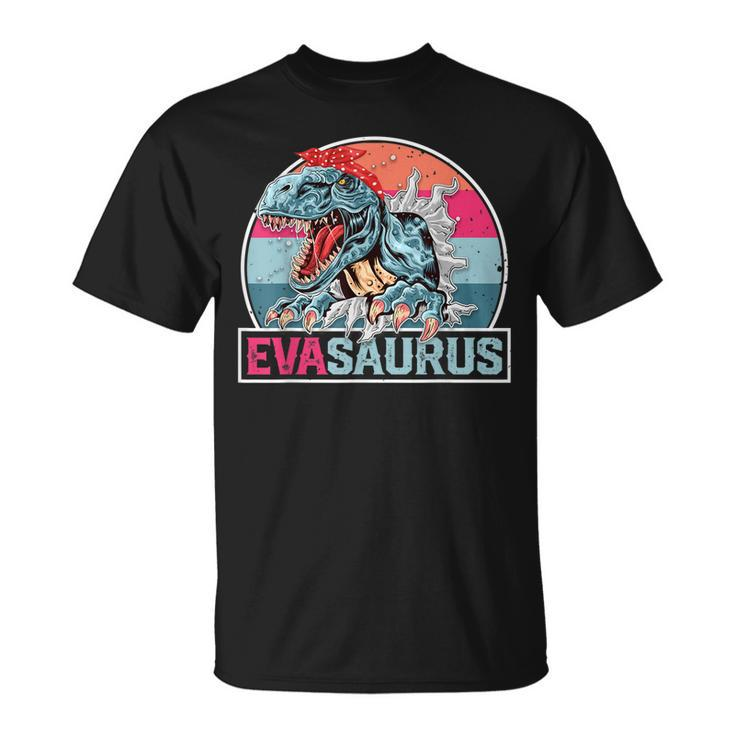 Eva Saurus Funny Personalized Dinosaur T Rex Name Unisex T-Shirt
