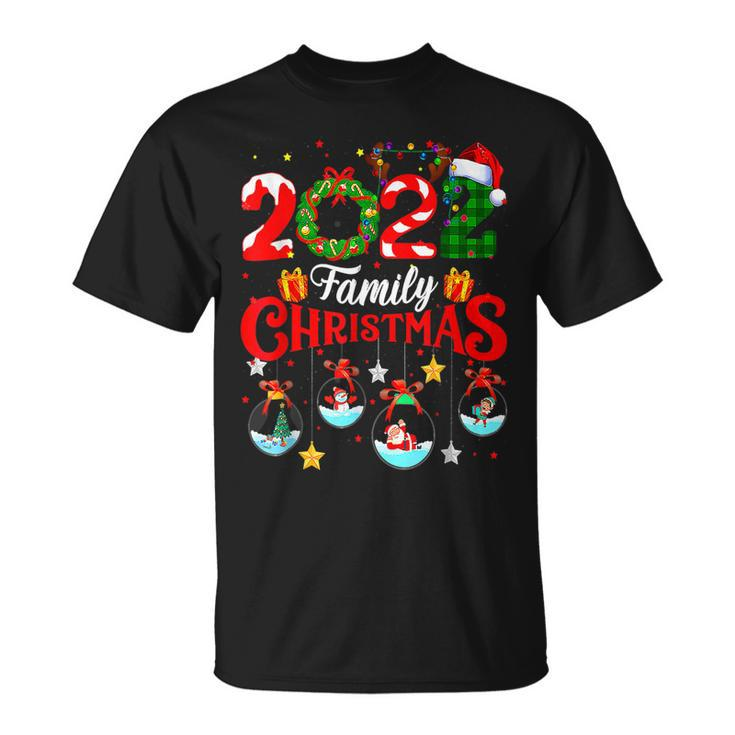 Family Christmas 2022 Merry Xmas Ball Light Garden Reindeer V3T-shirt