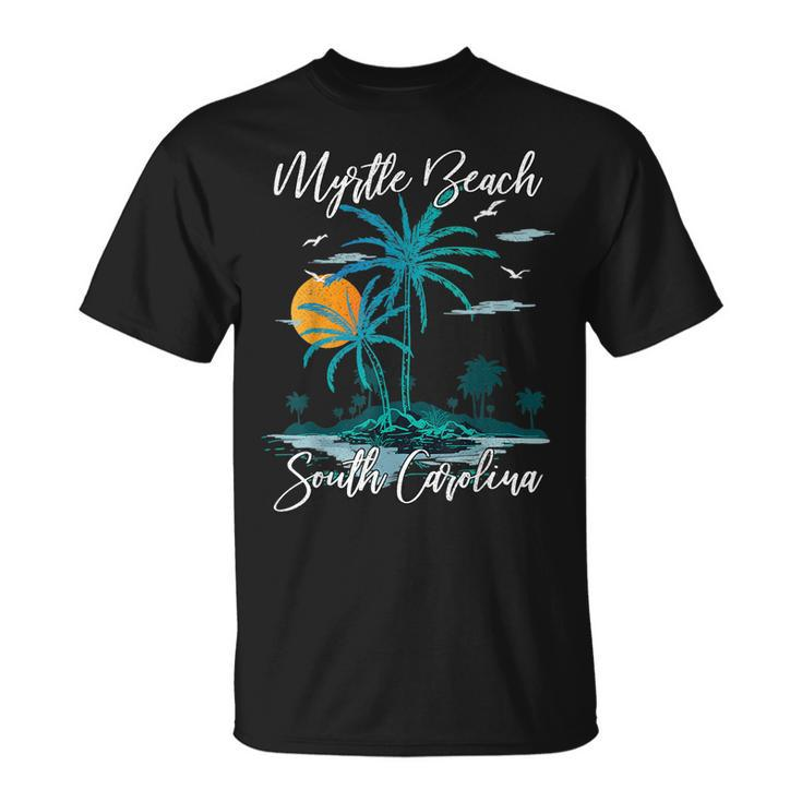 Family Vacation Retro Sunset South Carolina Myrtle Beach  Unisex T-Shirt