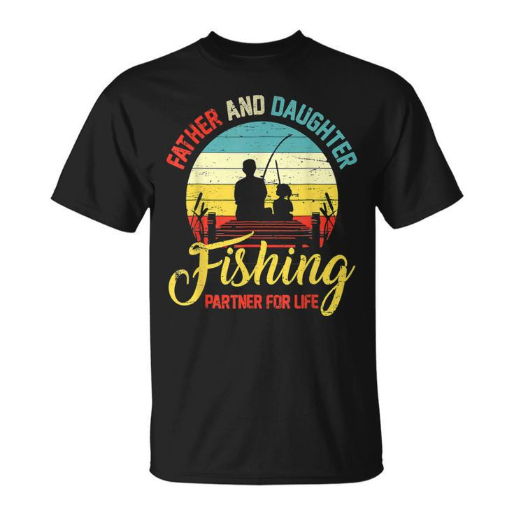 Father Daughter Fishing Partner For Life Retro Matching Dad V2 T-Shirt
