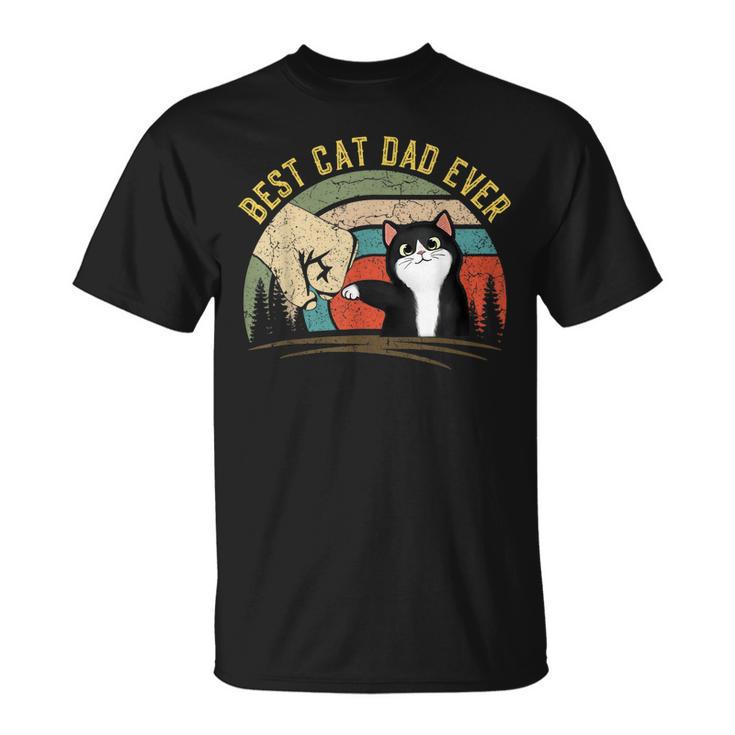 Fathers Day Cat Daddy Gifts 2023 Vintage Best Cat Dad Ever Unisex T-Shirt