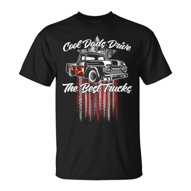 Fathers Day Truck Guy Flamed Custom Classic Pickup T-shirt
