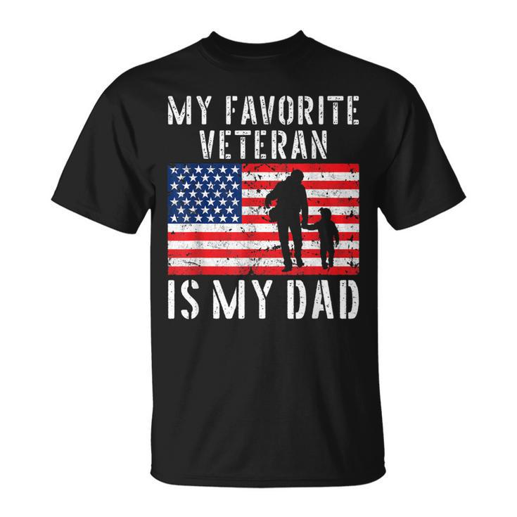 My Favorite Veteran Is My Dad For Kids Father Veterans Day T-shirt